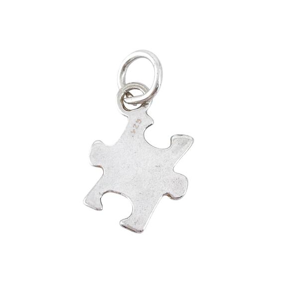 Vintage Sterling Silver 925 | Puzzle Piece Charm Pendant - Picture 4 of 7